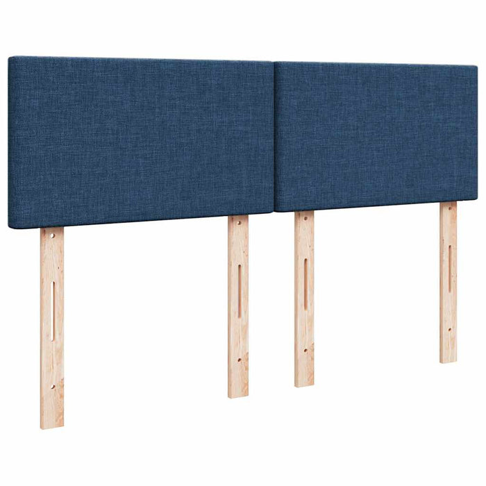 Pat box spring cu saltea, albastru, 140x200 cm, textil - WALTI WALTI