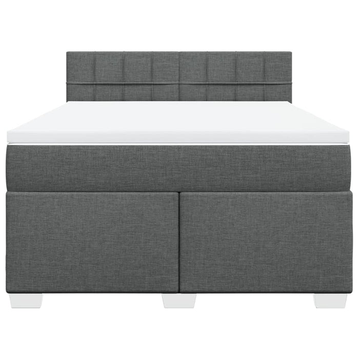 Pat box spring cu saltea, gri închis, 140x190 cm, textil - WALTI WALTI
