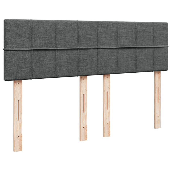 Pat box spring cu saltea, gri închis, 140x190 cm, textil - WALTI WALTI