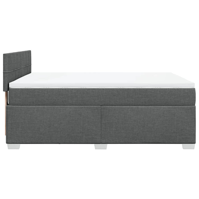 Pat box spring cu saltea, gri închis, 140x190 cm, textil - WALTI WALTI
