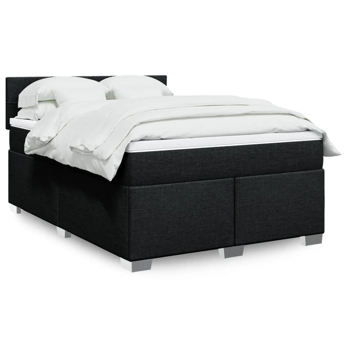Pat box spring cu saltea, negru, 140x190 cm, textil - WALTI WALTI