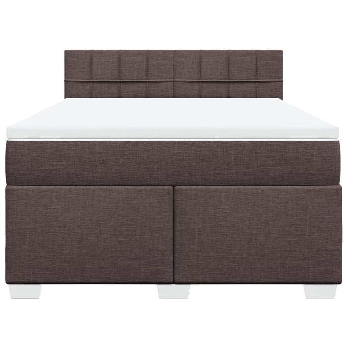 Pat box spring cu saltea, maro închis, 140x200 cm, textil - WALTI WALTI
