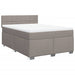 Pat box spring cu saltea, gri taupe, 140x200 cm, textil - WALTI WALTI
