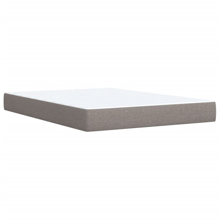 Pat box spring cu saltea, gri taupe, 140x200 cm, textil - WALTI WALTI