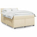 Pat box spring cu saltea, crem, 140x200 cm, textil - WALTI WALTI