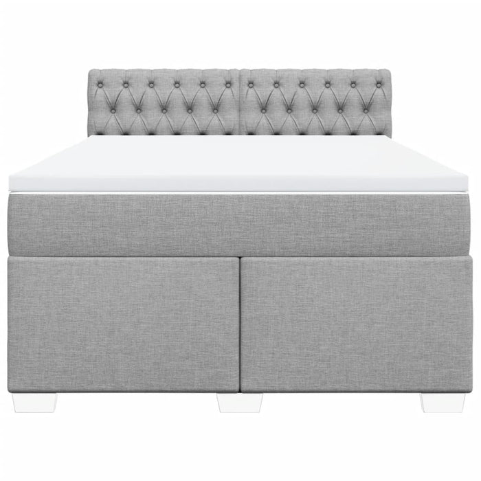 Pat box spring cu saltea, gri deschis, 140x190 cm, textil - WALTI WALTI