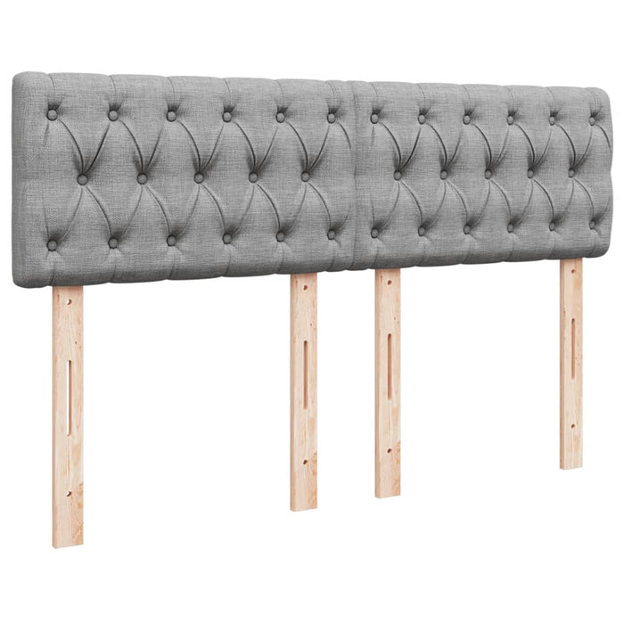 Pat box spring cu saltea, gri deschis, 140x190 cm, textil - WALTI WALTI