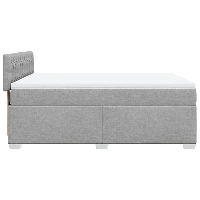 Pat box spring cu saltea, gri deschis, 140x190 cm, textil - WALTI WALTI
