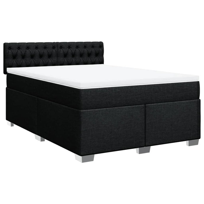 Pat box spring cu saltea, negru, 140x190 cm, textil - WALTI WALTI