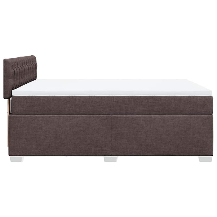 Pat box spring cu saltea, maro închis, 140x200 cm, textil - WALTI WALTI