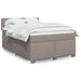Pat box spring cu saltea, gri taupe, 140x200 cm, textil - WALTI WALTI