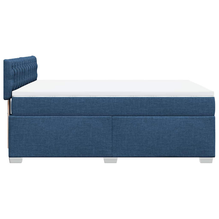 Pat box spring cu saltea, albastru, 140x200 cm, textil - WALTI WALTI