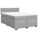 Pat box spring cu saltea, gri deschis, 140x190 cm, textil - WALTI WALTI