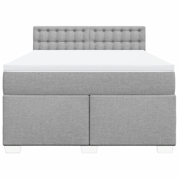 Pat box spring cu saltea, gri deschis, 140x190 cm, textil - WALTI WALTI
