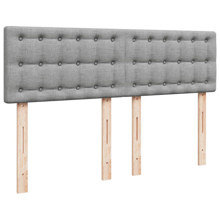 Pat box spring cu saltea, gri deschis, 140x190 cm, textil - WALTI WALTI