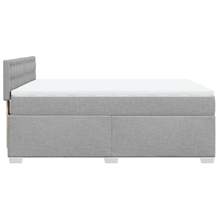 Pat box spring cu saltea, gri deschis, 140x190 cm, textil - WALTI WALTI
