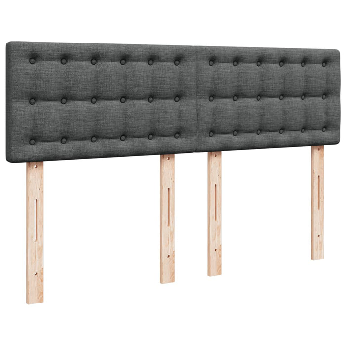 Pat box spring cu saltea, gri închis, 140x190 cm, textil - WALTI WALTI