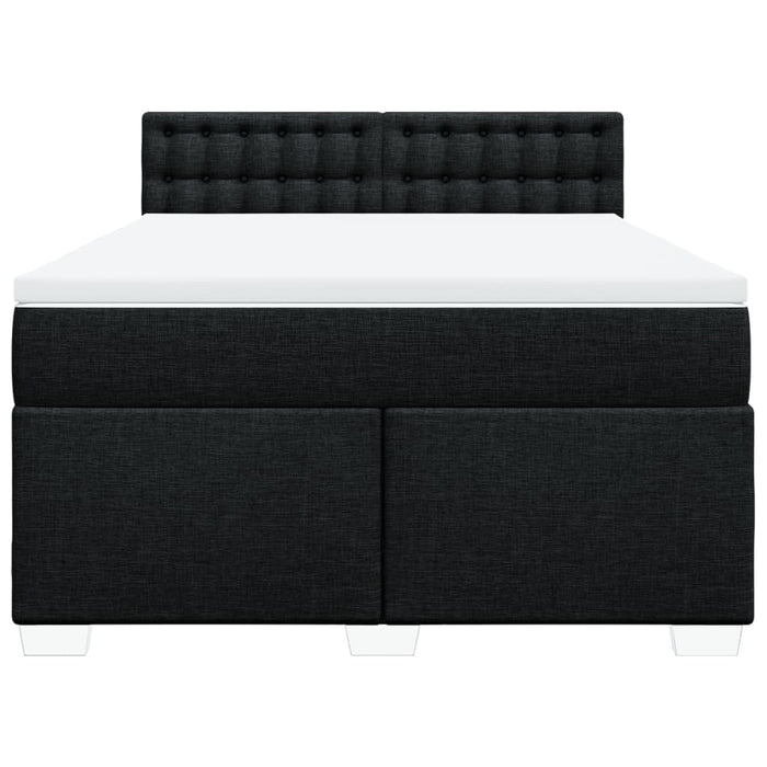 Pat box spring cu saltea, negru, 140x190 cm, textil - WALTI WALTI