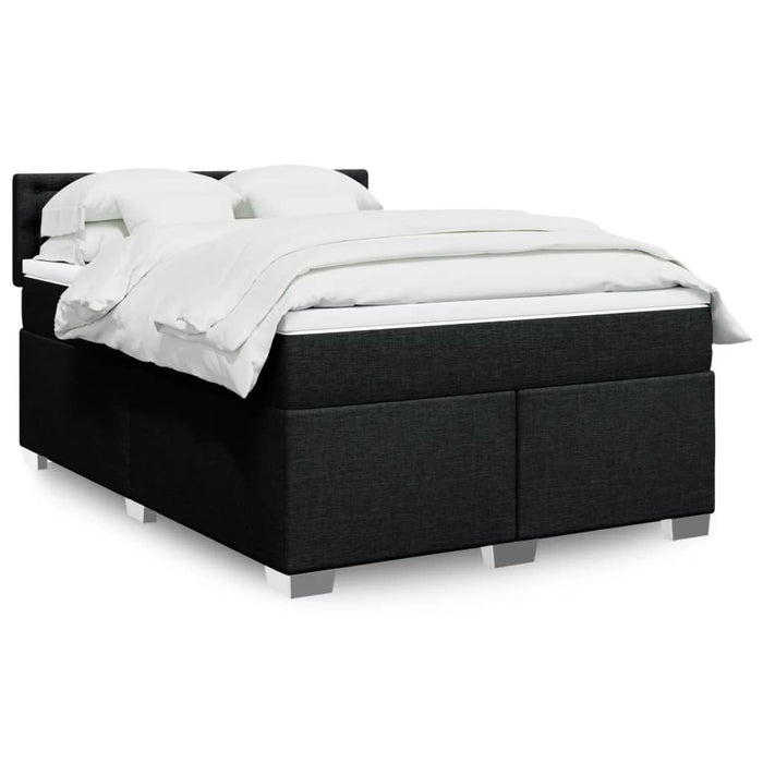 Pat box spring cu saltea, negru, 140x190 cm, textil - WALTI WALTI