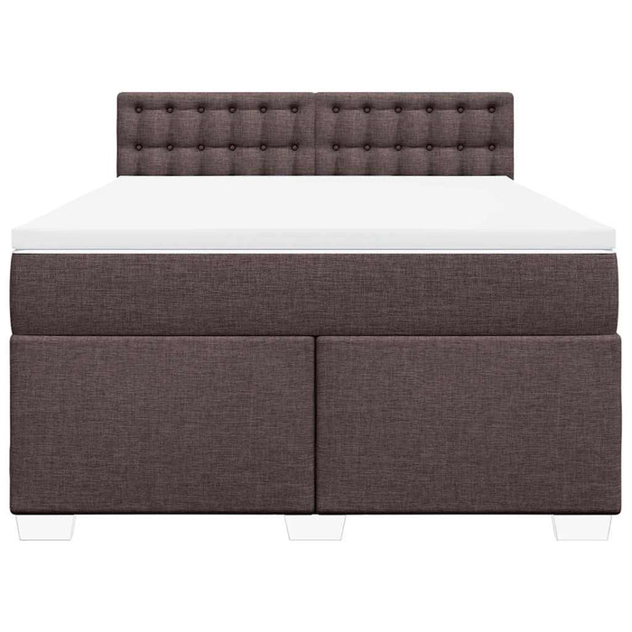 Pat box spring cu saltea, maro închis, 140x200 cm, textil - WALTI WALTI