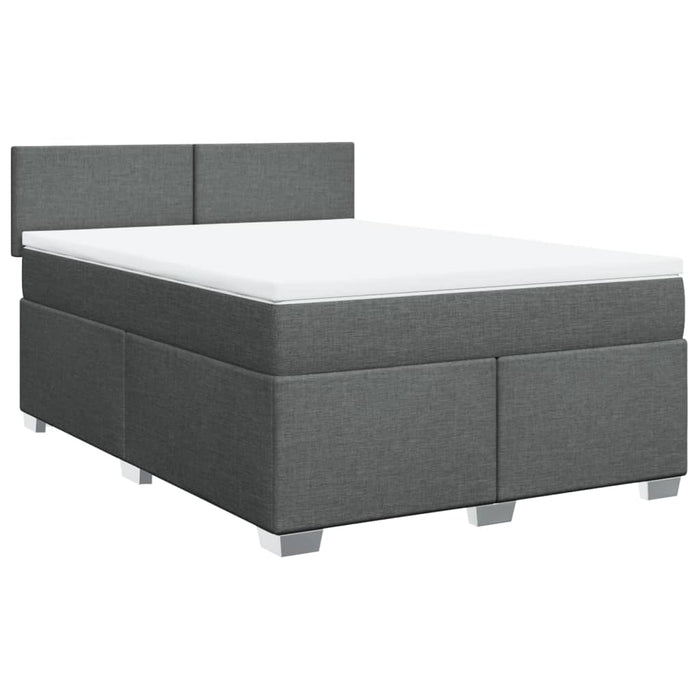 Pat box spring cu saltea, gri închis, 140x200 cm, textil - WALTI WALTI