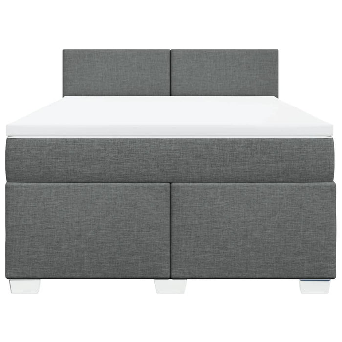 Pat box spring cu saltea, gri închis, 140x200 cm, textil - WALTI WALTI