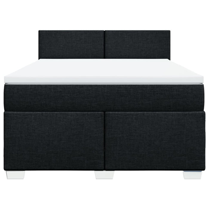 Pat box spring cu saltea, negru, 140x200 cm, textil - WALTI WALTI