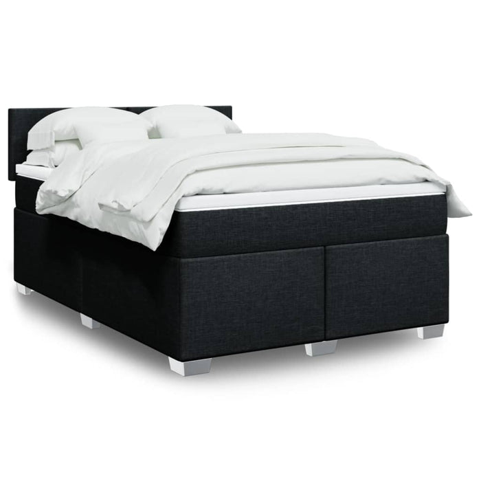 Pat box spring cu saltea, negru, 140x200 cm, textil - WALTI WALTI
