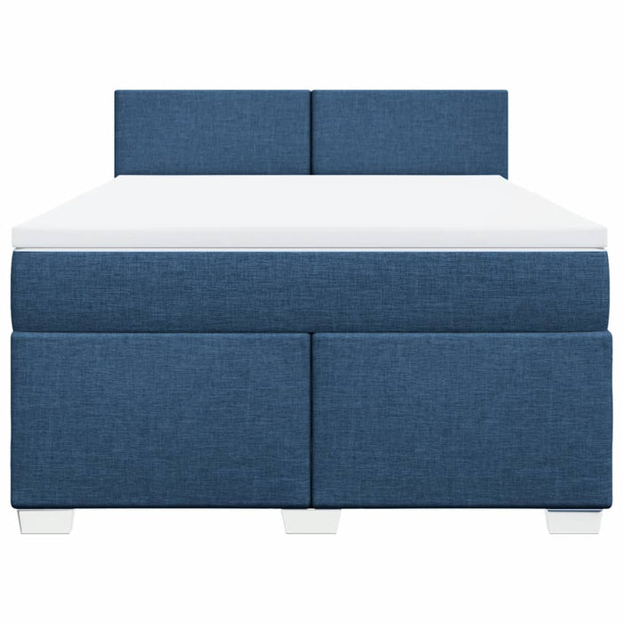 Pat continental cu saltea, albastru, 140x200cm, material textil - WALTI WALTI
