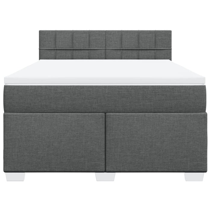 Pat box spring cu saltea, gri închis, 140x200 cm, textil - WALTI WALTI