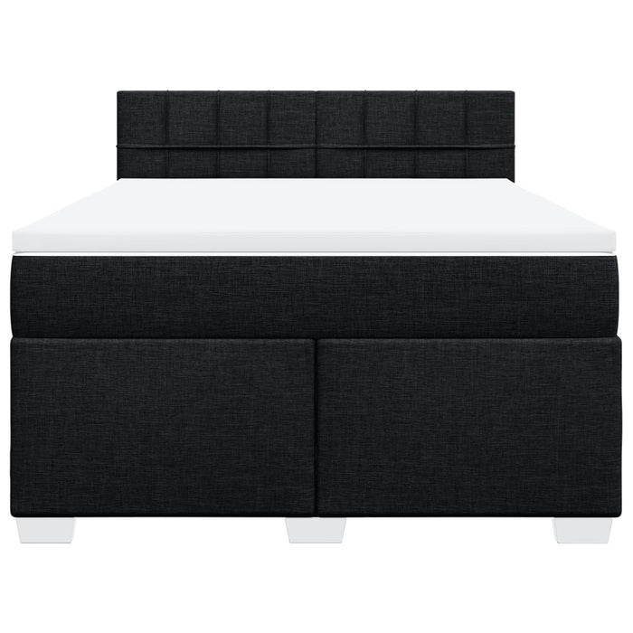 Pat box spring cu saltea, negru, 140x200 cm, textil - WALTI WALTI