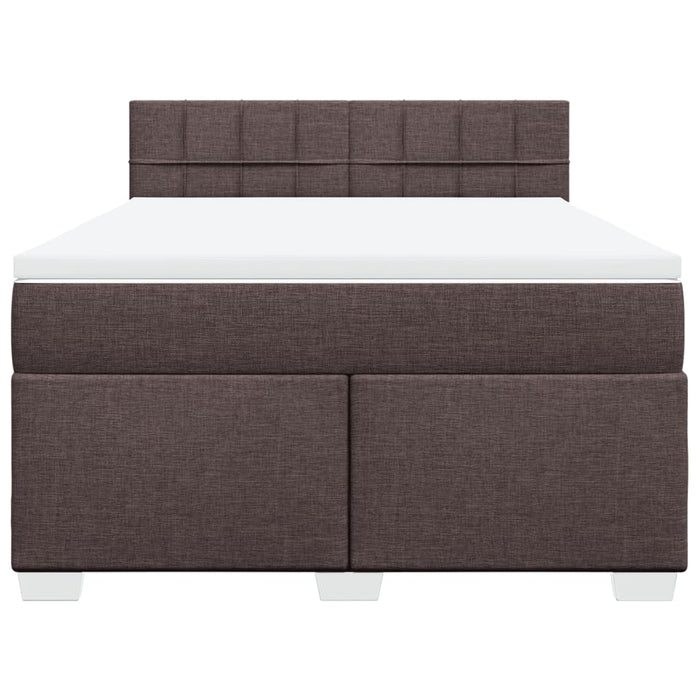 Pat continental cu saltea, maro închis, 140x200 cm, textil - WALTI WALTI
