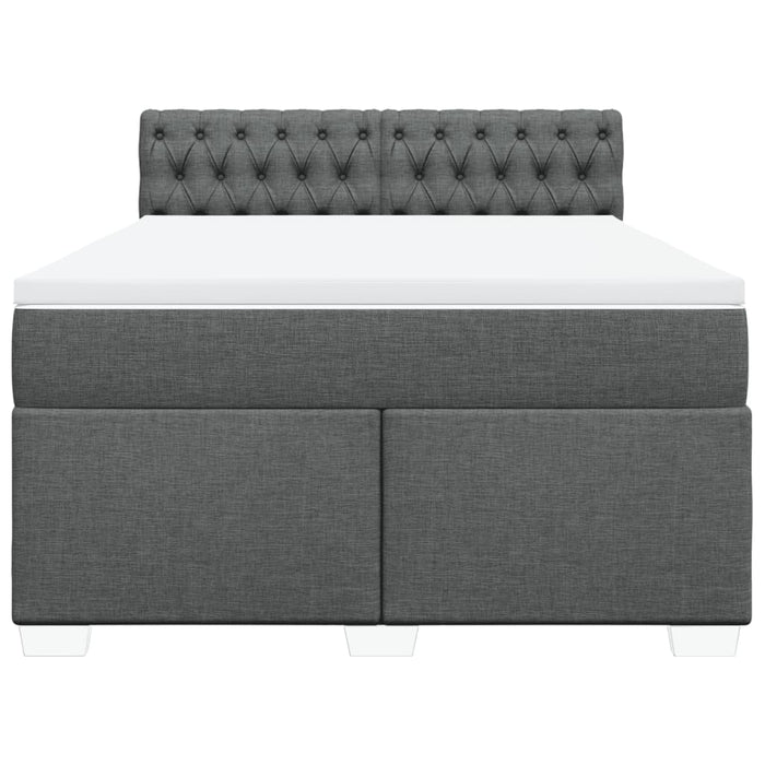 Pat box spring cu saltea, gri închis, 140x200 cm, textil - WALTI WALTI