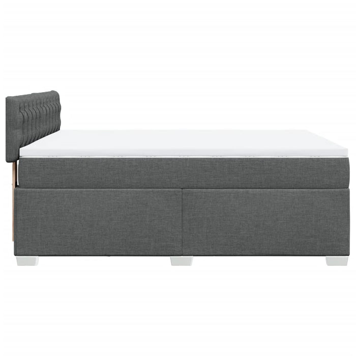 Pat box spring cu saltea, gri închis, 140x200 cm, textil - WALTI WALTI