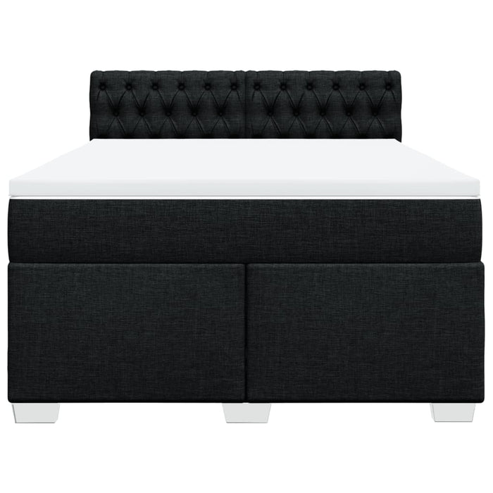 Pat box spring cu saltea, negru, 140x200 cm, textil - WALTI WALTI
