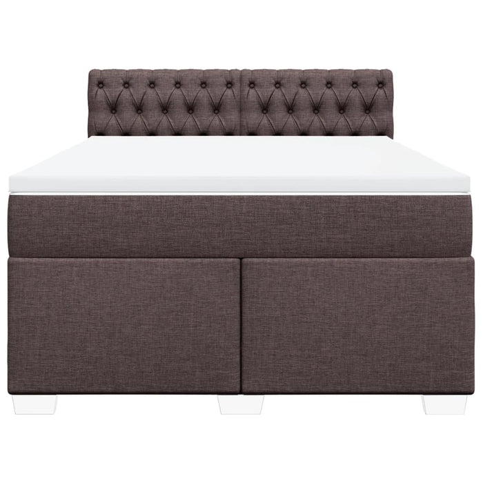 Pat continental cu saltea, maro închis, 140x200 cm, textil - WALTI WALTI