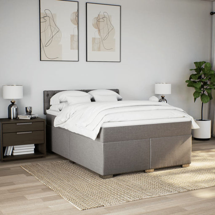 Pat continental cu saltea gri taupe 140x200 cm material textil - WALTI WALTI