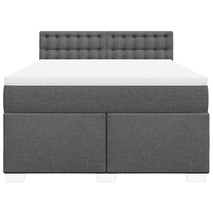 Pat box spring cu saltea, gri închis, 140x200 cm, textil - WALTI WALTI
