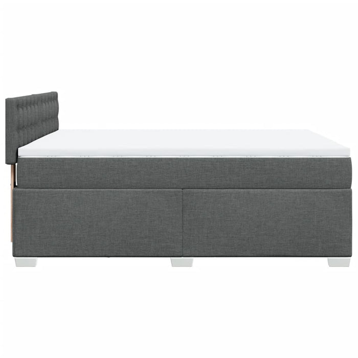 Pat box spring cu saltea, gri închis, 140x200 cm, textil - WALTI WALTI