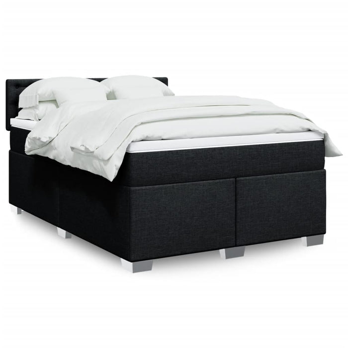 Pat box spring cu saltea, negru, 140x200 cm, textil - WALTI WALTI