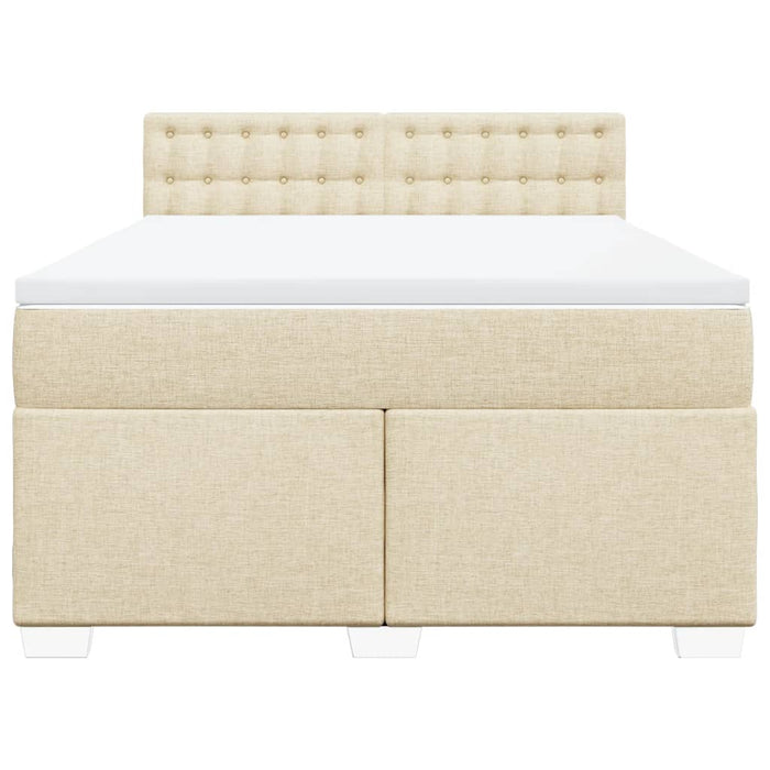 Pat continental cu saltea, crem, 140x200 cm, material textil - WALTI WALTI