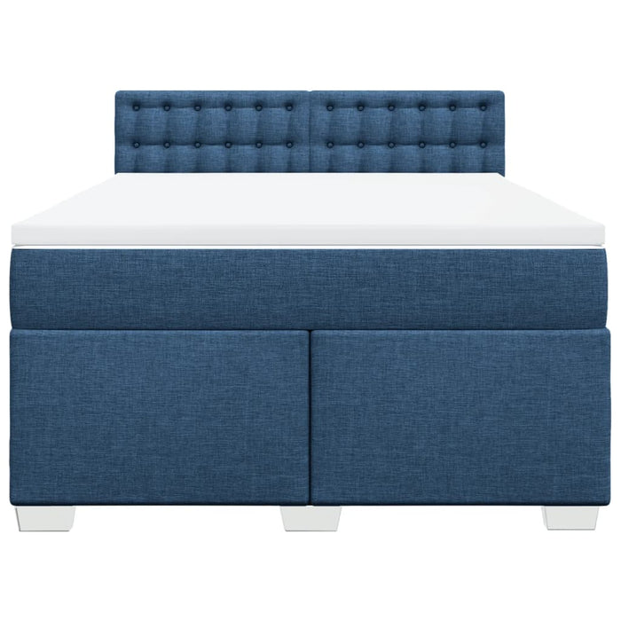 Pat continental cu saltea, albastru, 140x200cm, material textil - WALTI WALTI