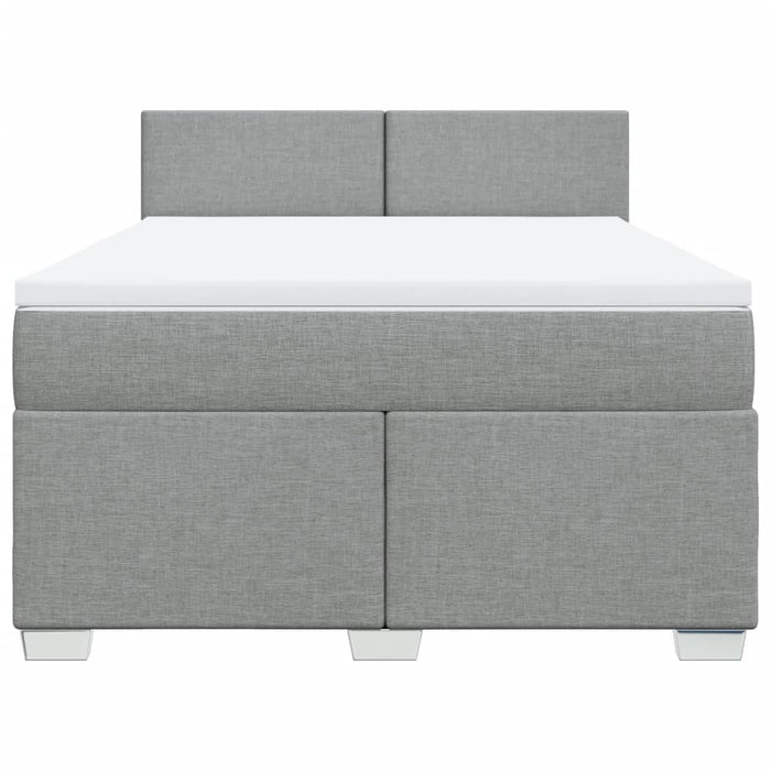 Pat continental cu saltea, gri deschis, 160x200 cm, textil - WALTI WALTI