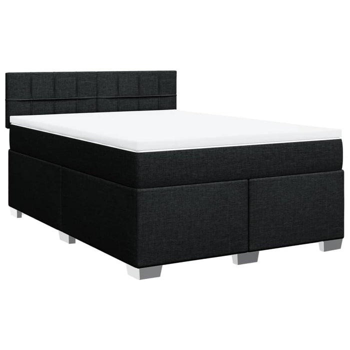 Pat box spring cu saltea, negru, 160x200 cm, textil - WALTI WALTI