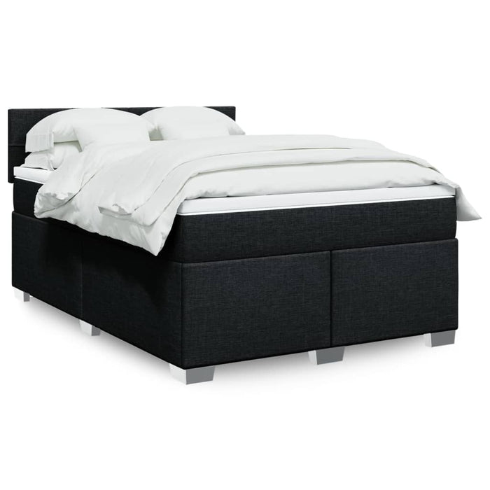 Pat box spring cu saltea, negru, 160x200 cm, textil - WALTI WALTI