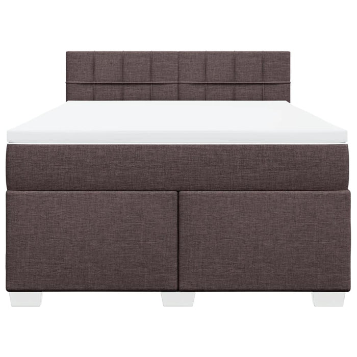 Pat box spring cu saltea, maro închis, 160x200 cm, textil WALTI