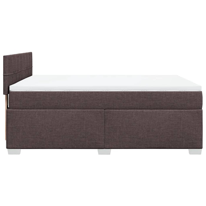 Pat box spring cu saltea, maro închis, 160x200 cm, textil WALTI