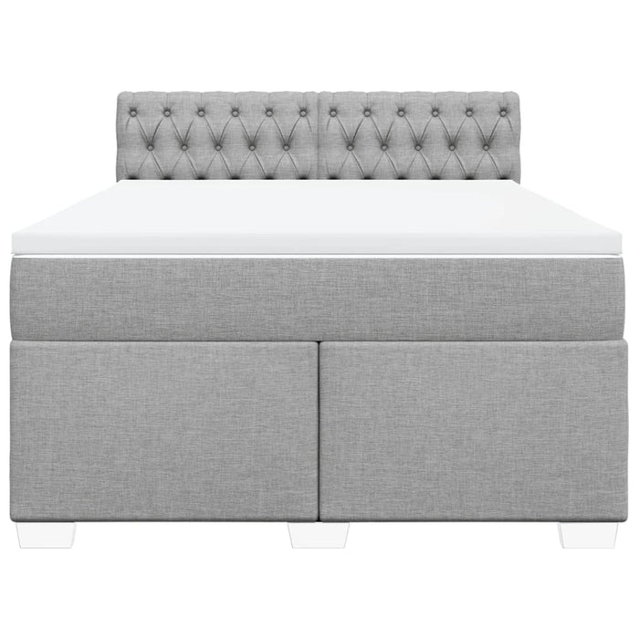 Pat continental cu saltea, gri deschis, 160x200 cm, textil - WALTI WALTI