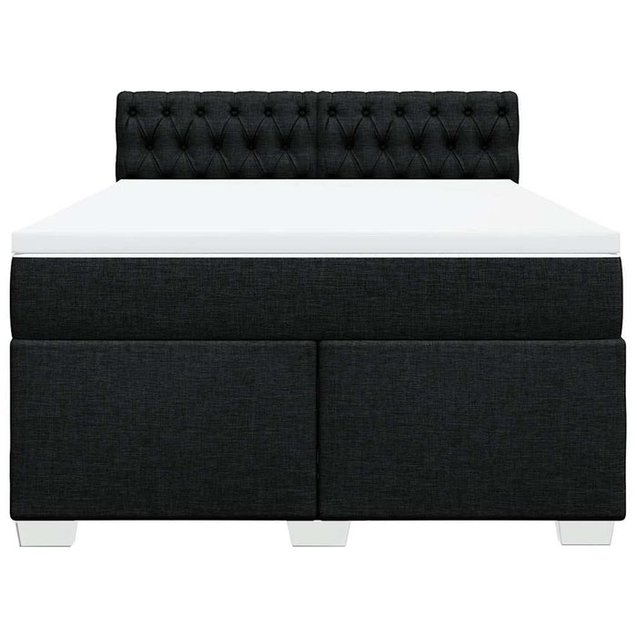 Pat box spring cu saltea, negru, 160x200 cm, textil - WALTI WALTI