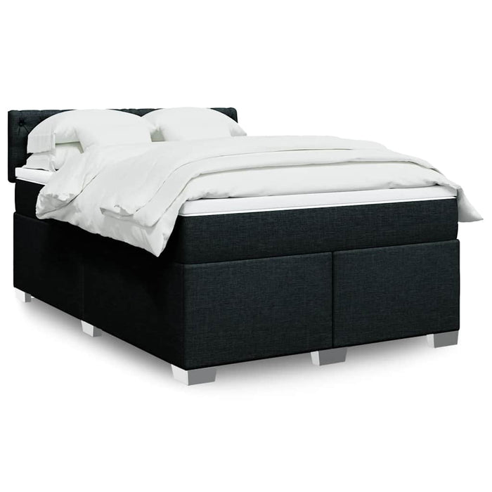 Pat box spring cu saltea, negru, 160x200 cm, textil - WALTI WALTI